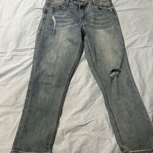 Rubber band Classic Blue Women's Straight Jeans